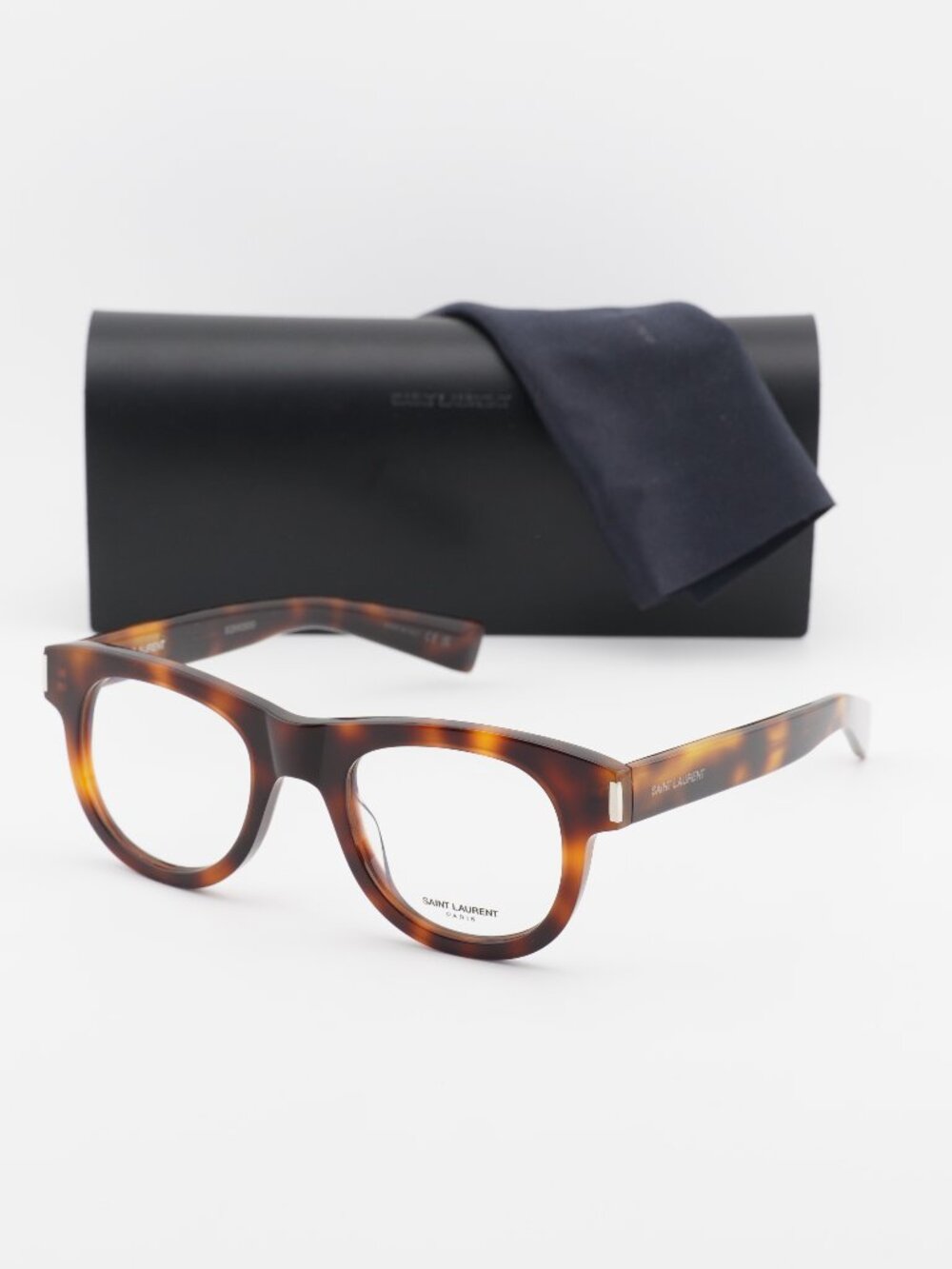 Saint Laurent SL571 OPT 003 Round Eyeglasses – Havana 49mm